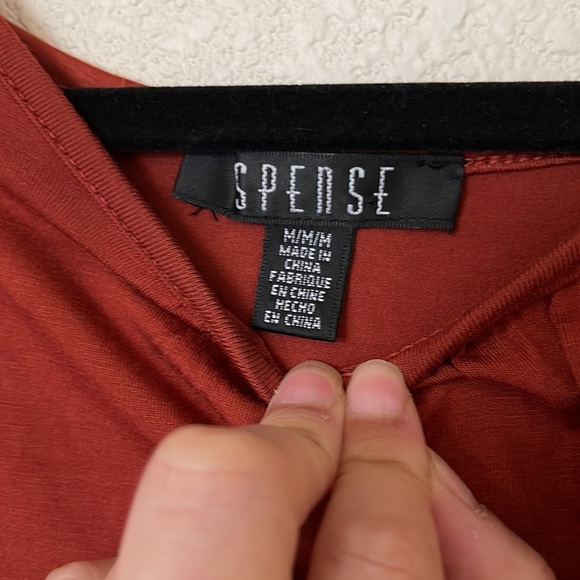 Spense NWT Rust Orange Dress Medium. Sleeve Cut-out. - Picture 5 of 5